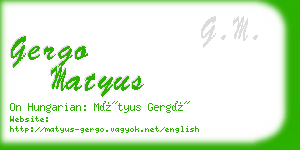 gergo matyus business card